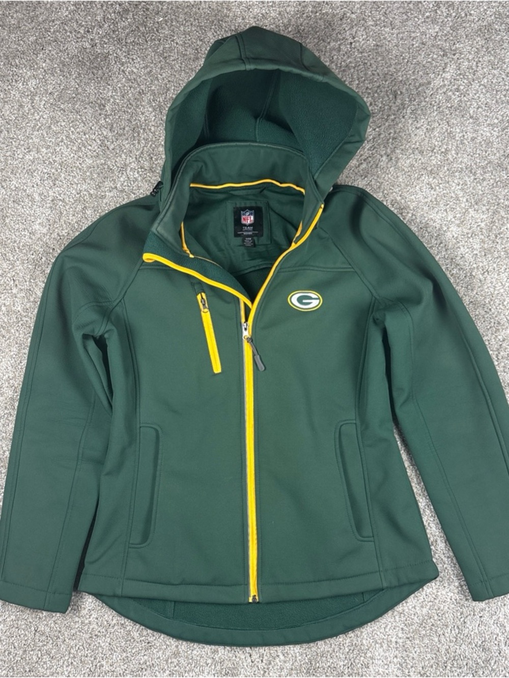 NFL Green Bay Packers Women's Full Zip Jacket Detachable Hood Size Small - Picture 2 of 7